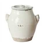 White Terracotta Pot with Lid