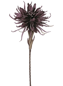 Eggplant Spider Mum Foam Flower - Permanent Floral Decor - Large Decorative Faux Flowers