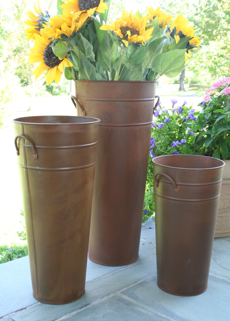 Rust French Floral Buckets