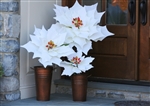 15" Faux Giant White Poinsettias Case of 12