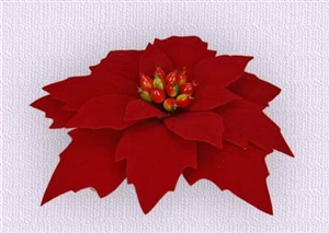 Large Faux Poinsettia Burgundy - Christmas Holiday Decor
