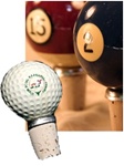 Vintage Golf Ball & Pool Ball Wine Stoppers