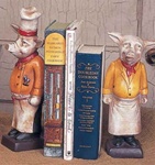 French Country Kitchen Chef Pig Bookends