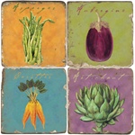 French Vegetable Wall Plaques / Trivets by Studio Vertu