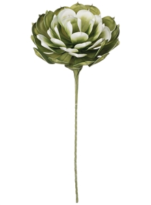Green Zinnia Foam Flower - Permanent Floral Wedding Decor - Large Decorative Flowers