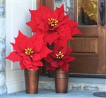 15" Faux Giant Red Poinsettias Case of 12