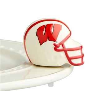 Nora Fleming University of Wisconsin Football Helmet Mini - Badgers Football