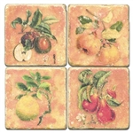Tumbled Botticino Marble Coasters